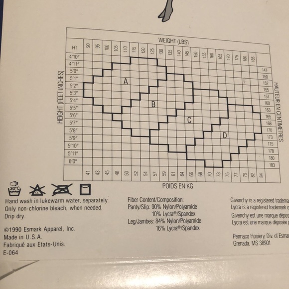 GIVENCHY Vintage French Lycra Sheer Leg Silver Fox Control Top Pantyhose Size D - Picture 4 of 4